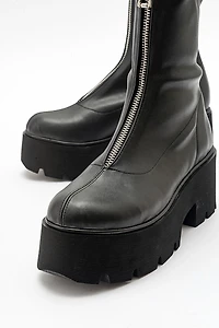 Prologue Shoes Womens Ovil Platform Zip Boot