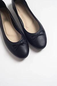 Forever & Always Womens Florence Leather Ballerina Flats