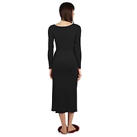 MeMoi Women's Luxe Ribbed Bamboo Blend Full-Length Nightgown