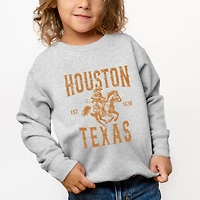 The Juniper Shop - Houston Texas Cowboy Distressed Toddler Graphic Sweatshirt