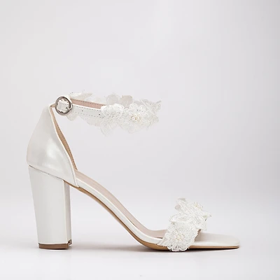 Forever & Always Womens Dede Lace Bridal Heeled Sandals