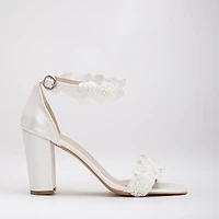Forever & Always Womens Dede Lace Bridal Heeled Sandals