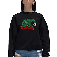 LA Pop Art Christmas Elf Hat - Women's Word Crewneck Sweatshirt