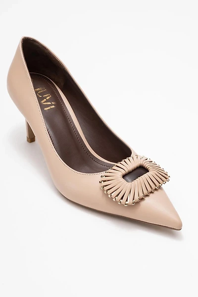 Prologue Shoes Womens Great Buckle Pointed Toe Pump