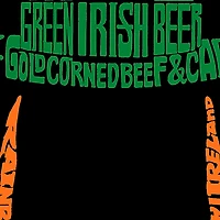 LA Pop Art Men's Leprechaun Word T-Shirt - 100% Cotton, Crew Neck
