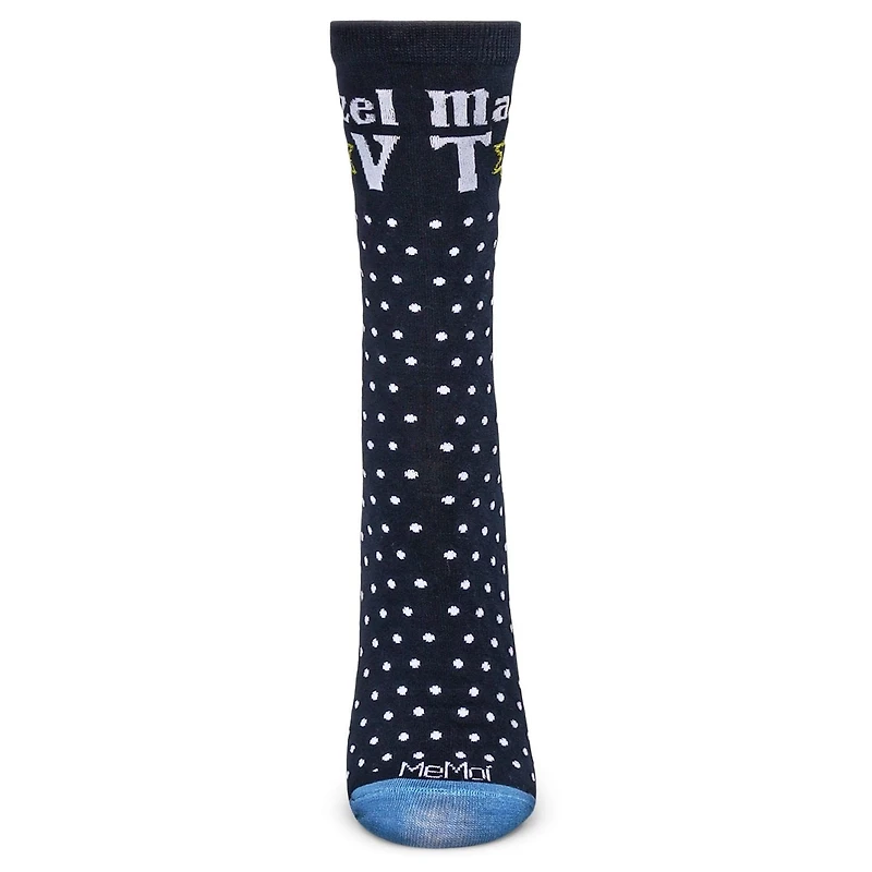 MeMoi Women's Mazel Tov Bamboo Crew Socks