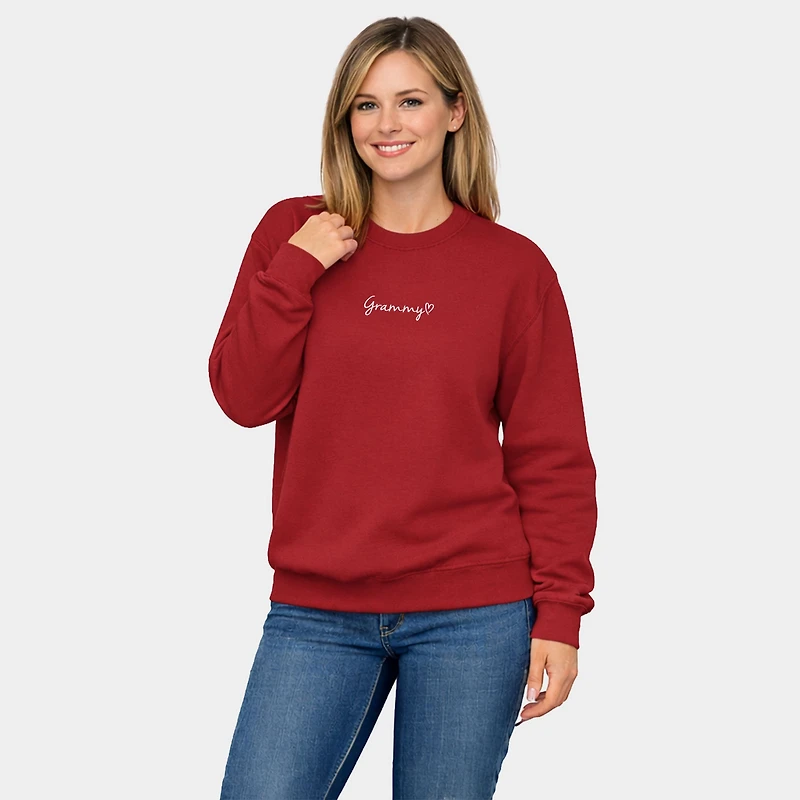 Simply Sage Market - Embroidered Grammy Heart Women's Graphic Sweatshirt