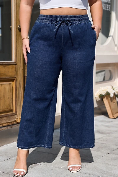 Threaded Pear Women's Analeia Wide Leg Casual PLUS Jeans