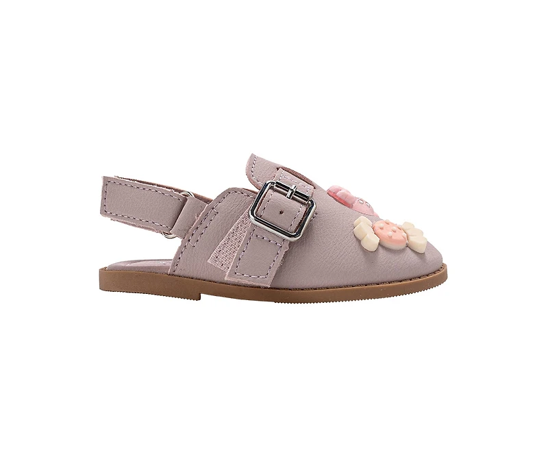 bebe Toddler Girl’s Sandals - Fashion Slip-On Mule with Charms