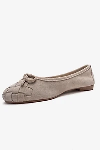 Forever & Always Womens Nopos Leather Cap Toe Ballet Flats