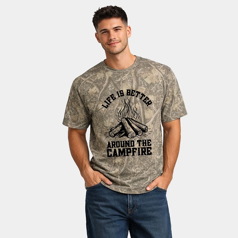 Simply Sage Market - Life Is Better Around The Campfire Distressed Men's Heavyweight Crew