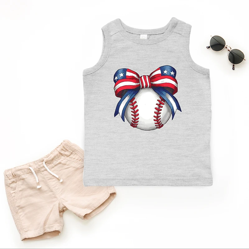 The Juniper Shop - Coquette Patriotic Baseball Toddler Graphic Tank