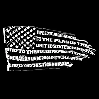 LA Pop Art Men's Pledge of Allegiance Flag Word T-Shirt - 100% Cotton, Crew Neck, Short Sleeve