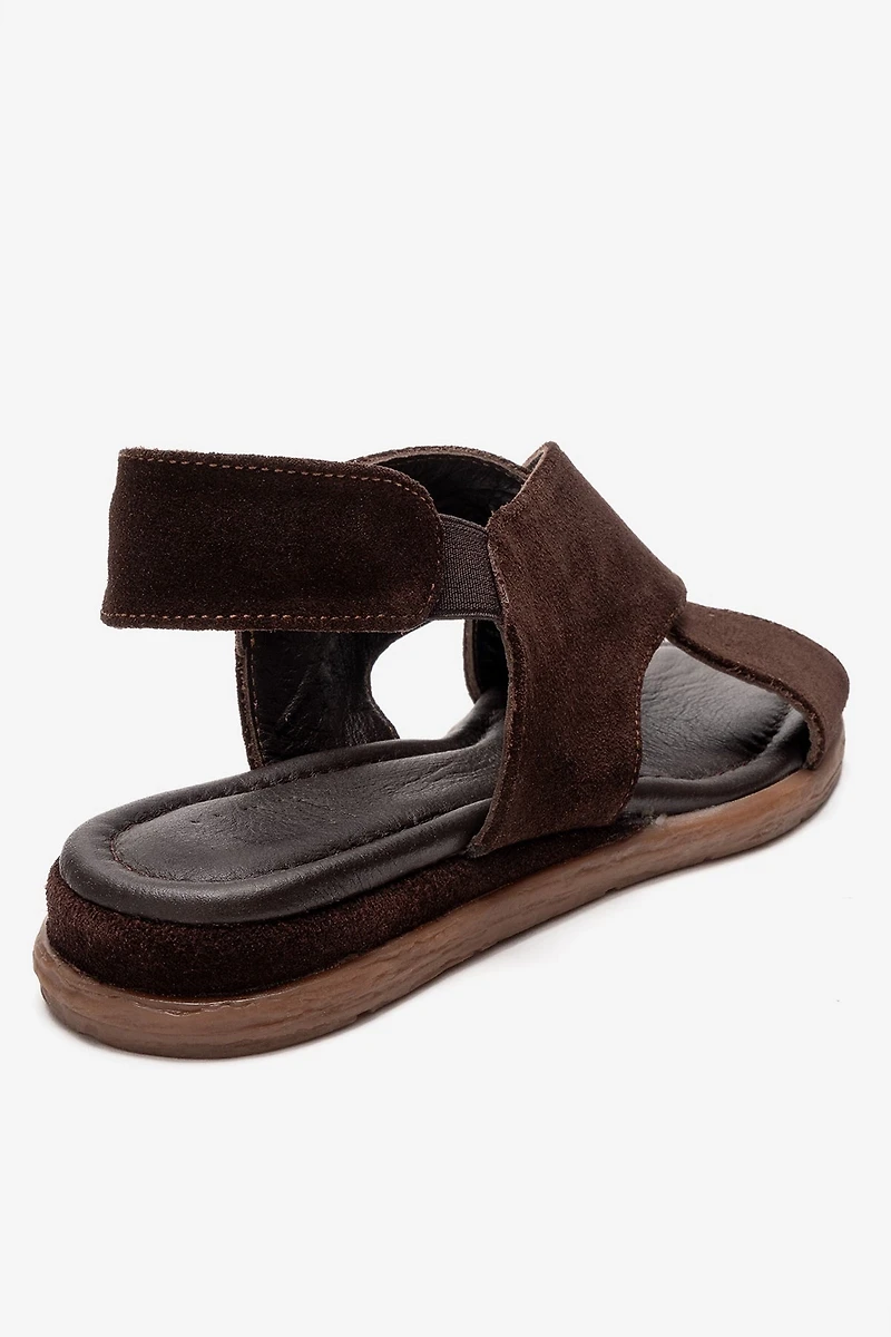 Forever & Always Womens Broods Elastic Leather Slip On Sandalss