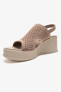 Forever & Always Womens Jadira Leather Wedge Sandals