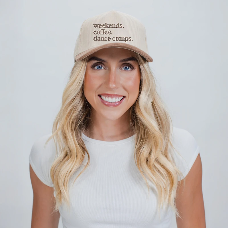 Simply Sage Market - Women's Corduroy Trucker Hat Weekends Coffee Dance Comps