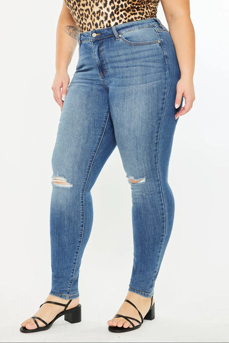 KanCan Women's Plus Mid Rise Super Skinny Sharon Jeans