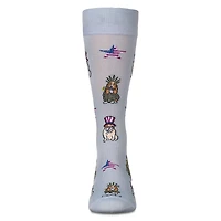 MeMoi Men's Patriotic Dogs Rayon From Bamboo Crew Socks