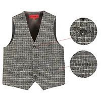 Gioberti Boy's Tweed Plaid Formal Suit Vest
