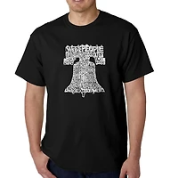 LA Pop Art Men's Liberty Bell Word T-Shirt