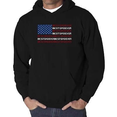 LA Pop Art Best Dad Ever Flag - Men's Word Hooded Sweatshirt