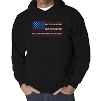 LA Pop Art Best Dad Ever Flag - Men's Word Hooded Sweatshirt