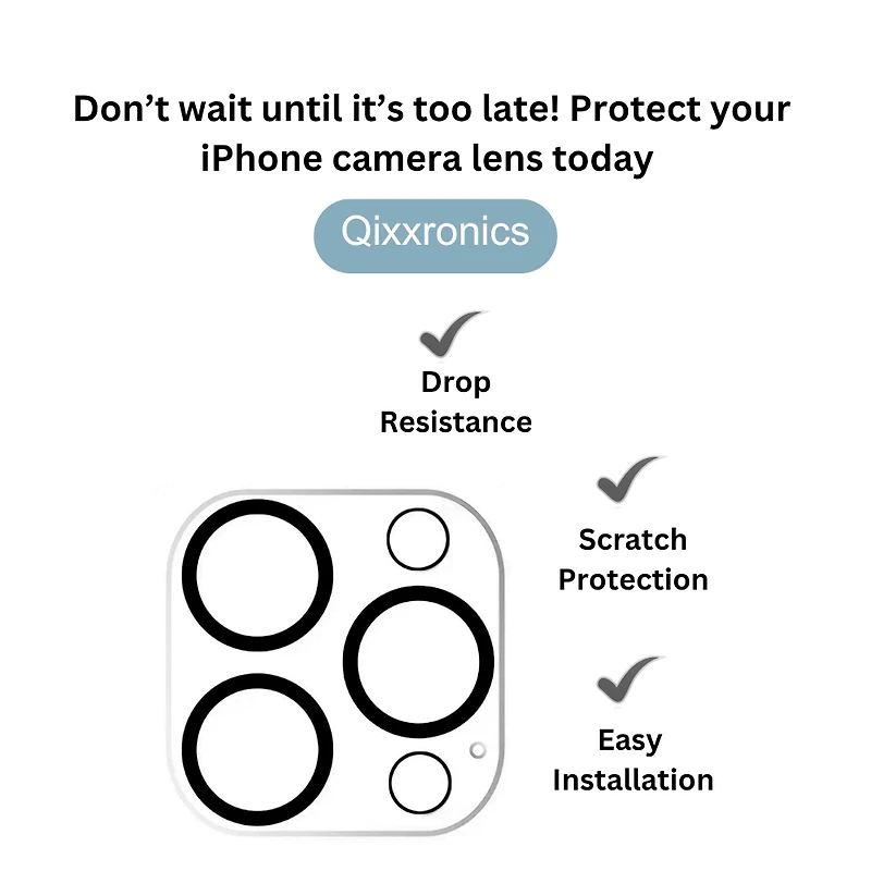 Qixxronics Camera Lens Protector for iPhone 14 Pro Max Camera Lens Tempered Glass Protector [Night Circle] 3PCS