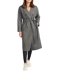 Belle & Bloom Womens Standing Still Wool Blend Belted Coat