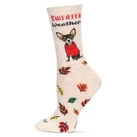 MeMoi Women's Sweater Weather Bamboo Crew Socks
