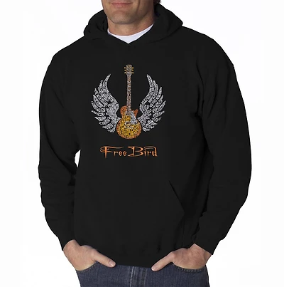 LA Pop Art LYRICS TO FREEBIRD - Men's Word Hooded Sweatshirt