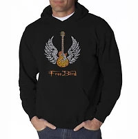 LA Pop Art LYRICS TO FREEBIRD - Men's Word Hooded Sweatshirt