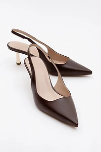 Prologue Shoes Womens Marten Slingback Pointed Toe Pump