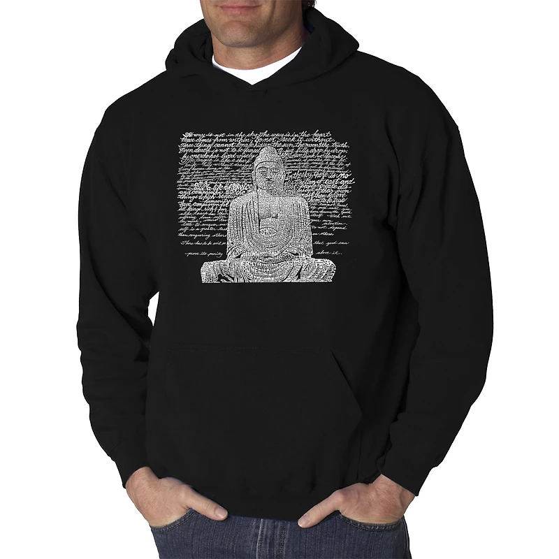 LA Pop Art Zen Buddha - Men's Word Hooded Sweatshirt
