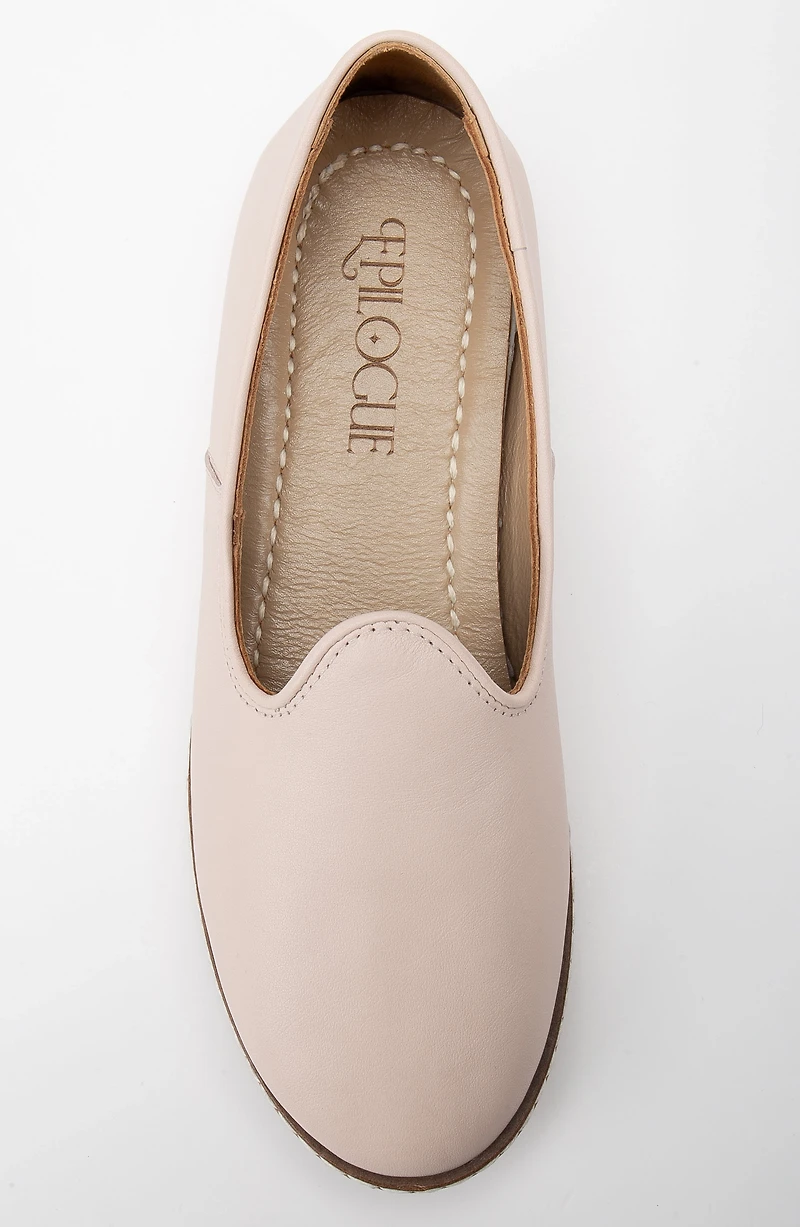 Forever & Always Womens Dalya Leather Slip On Flats