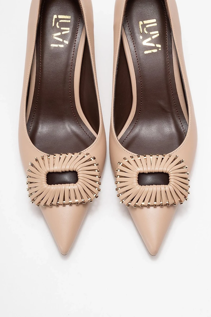 Prologue Shoes Womens Great Buckle Pointed Toe Pump