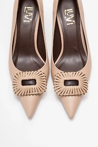 Prologue Shoes Womens Great Buckle Pointed Toe Pump