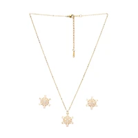 AGP PARIS Golden Stardust Womens Necklace and Earrings Set