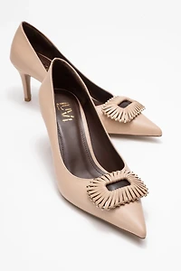 Prologue Shoes Womens Great Buckle Pointed Toe Pump