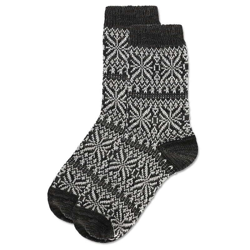 MeMoi Women's Traditional Cozy Snowflake Crew Socks