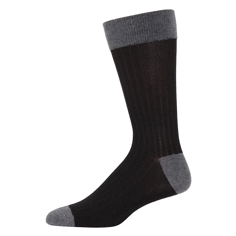 MeMoi Men's Rib Knit Luxuriously Soft Cashmere Crew Socks