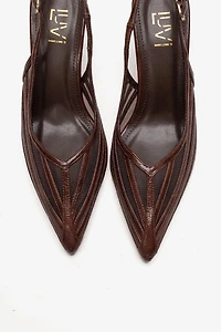 Prologue Shoes Womens Eleana Slingback Mesh Stiletto Pump