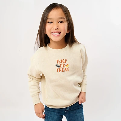 The Juniper Shop - Youth Graphic Sweatshirt Embroidered Candy Corn Trick or Treat