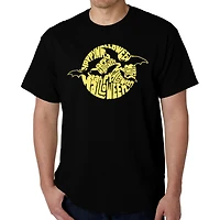LA Pop Art Men's Halloween Word T-Shirt - Short Sleeve Crew Neck, 100% Cotton