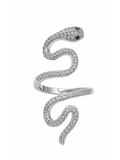 AGP Paris Women's Pave Snake Coiled Ring