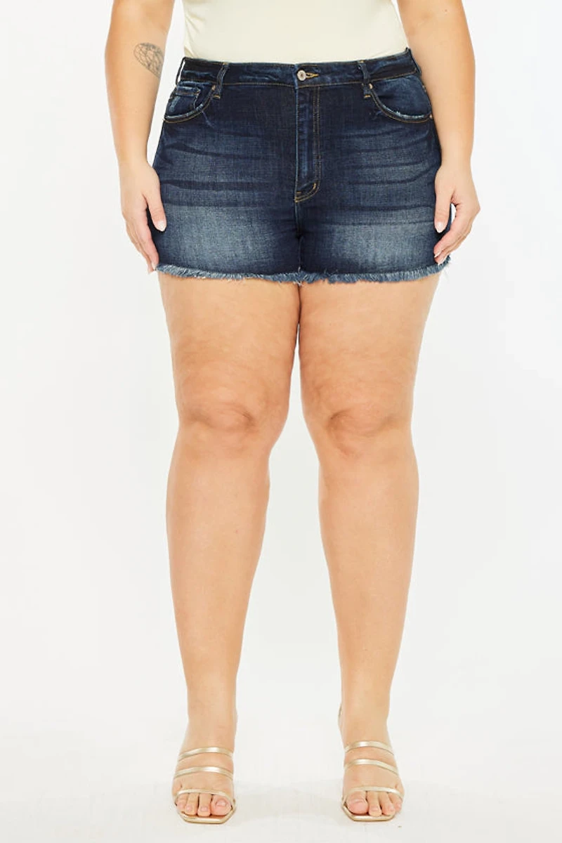 KanCan Women's Plus High Rise Shorts Ellie