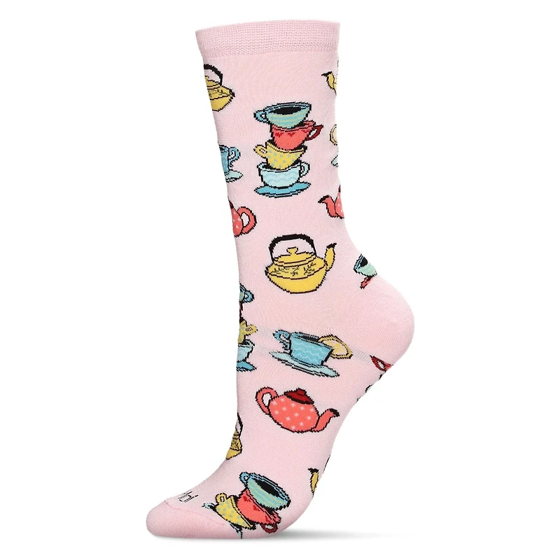 MeMoi Time for Tea Bamboo Blend Crew Socks