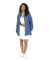 Belle & Bloom Womens Into Him Oversized Denim Shirt