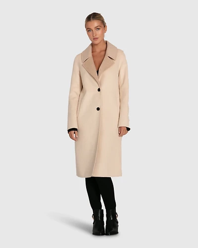 Belle & Bloom Womens Lexington Two-Tone Wool Blend Coat