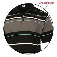 Gioberti Mens Multiple Stripe Polo Shirt With Pocket
