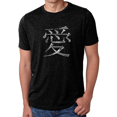LA Pop Art Men's Cotton-Poly Word T-Shirt - "Love" 44 Languages